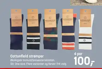 Kvickly Cottonfield strømper tilbud