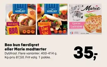 Bao bun færdigret eller Marie madtærter