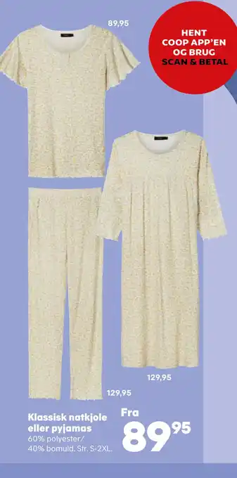 Kvickly Klassisk natkjole eller pyjamas tilbud