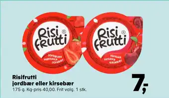 SuperBrugsen Risifrutti jordbær eller kirsebær tilbud