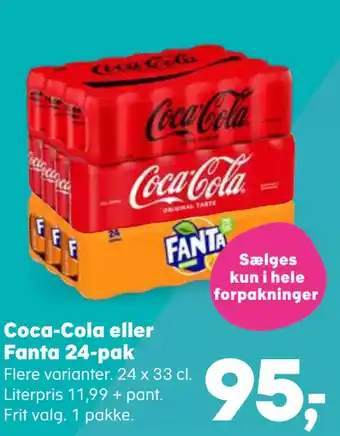 SuperBrugsen Coca-Cola eller Fanta 24-pak tilbud