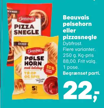 SuperBrugsen Beauvais pølsehorn eller pizzasnegle tilbud