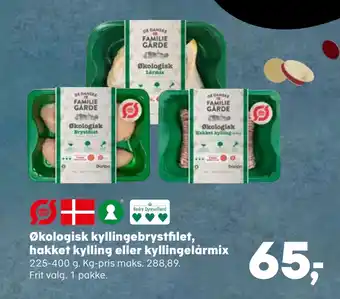SuperBrugsen Økologisk kyllingebrystfilet, hakket kylling eller kyllingelårmix tilbud