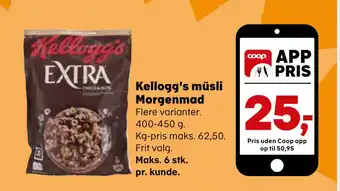 SuperBrugsen Kellogg's müsli Morgenmad tilbud