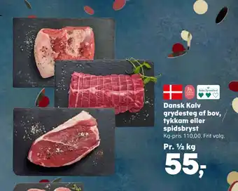 SuperBrugsen Dansk Kalv grydesteg af bov, tykkam eller spidsbryst tilbud