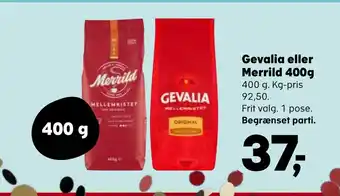 SuperBrugsen Gevalia eller Merrild 400g tilbud
