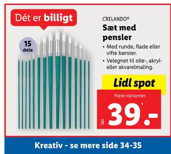 Lidl Sæt med pensler tilbud