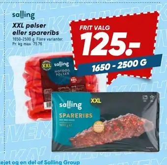 Bilka XXL pølser eller spareribs tilbud