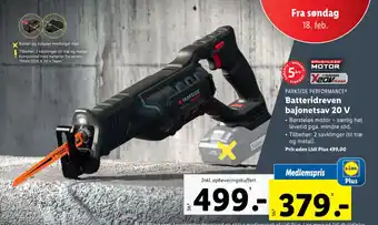 Lidl Batteridreven bajonetsav 20 V tilbud