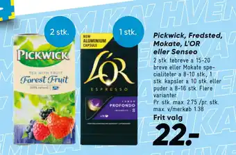 Bilka Pickwick, Fredsted, Mokate, L'OR eller Senseo tilbud