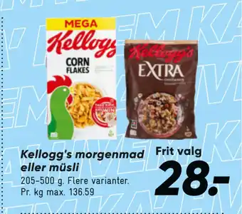 Kellogg's morgenmad eller müsli