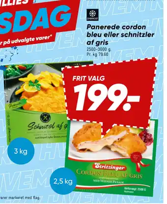 Bilka Panerede cordon bleu eller schnitzler af gris tilbud