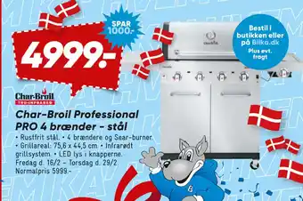Bilka Char-Broil Professional PRO 4 brænder - stål tilbud