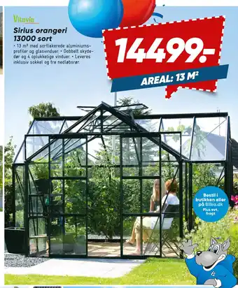 Bilka Sirius orangeri 13000 sort tilbud