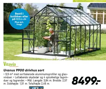 Bilka Uranus 9900 drivhus sort tilbud