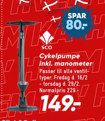 Cykelpumpe inkl. manometer