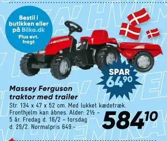 Bilka Massey Ferguson traktor med trailer tilbud