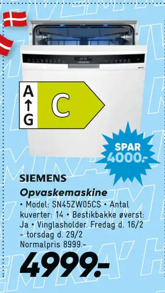 Bilka Siemens Opvaskemaskine tilbud