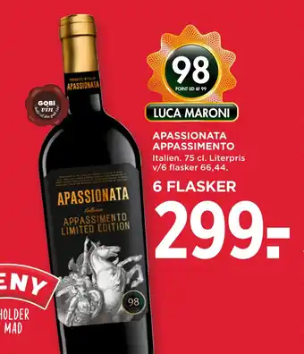 MENY APASSIONATA APPASSIMENTO tilbud