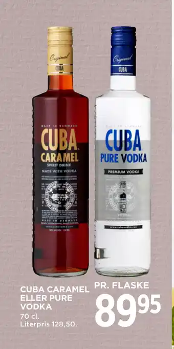 MENY CUBA CARAMEL ELLER PURE VODKA tilbud