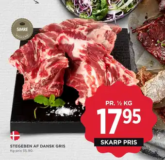MENY STEGEBEN AF DANSK GRIS tilbud
