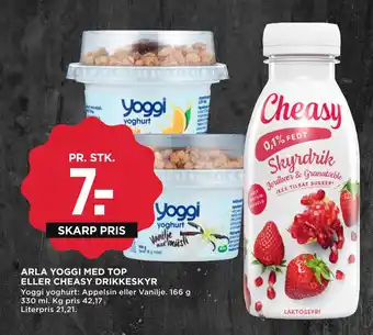 MENY ARLA YOGGI MED TOP ELLER CHEASY. DRIKKESKYR tilbud