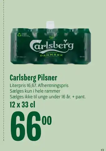 Min Købmand Carlsberg Pilsner tilbud