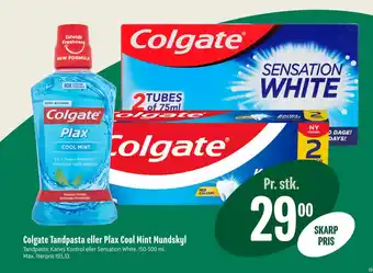Min Købmand Colgate Tandpasta eller Plax Cool Mint Mundskyl tilbud