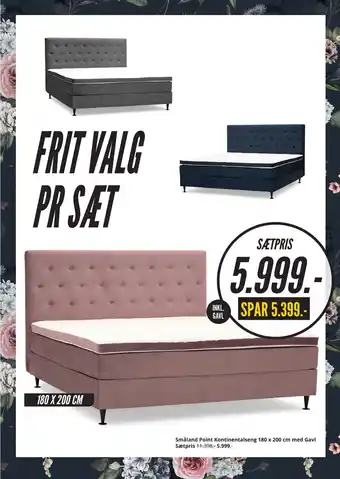 My Home Småland Point Kontinentalseng 180 x 200 cm med Gavl tilbud