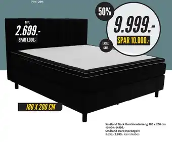 My Home Småland Dark Kontinentalseng 180 x 200 cm tilbud