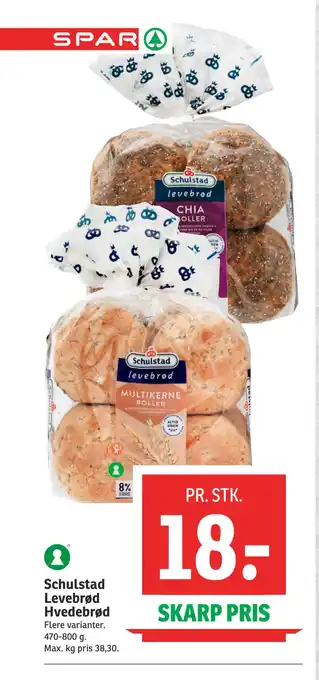 SPAR Schulstad Levebrød Hvedebrød tilbud