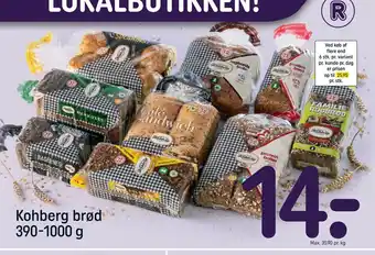 REMA 1000 Kohberg brød 390-1000 g tilbud