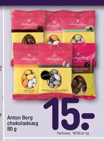 REMA 1000 Anton Berg chokoladeæg 80 g tilbud