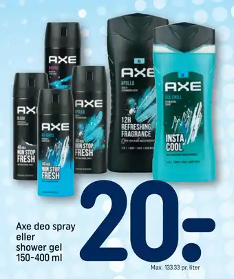 REMA 1000 Axe deo spray eller shower gel 150-400 ml tilbud