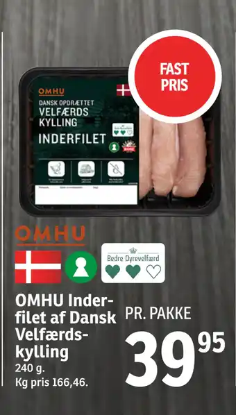 SPAR OMHU Inderfilet af Dansk Velfærdskylling tilbud