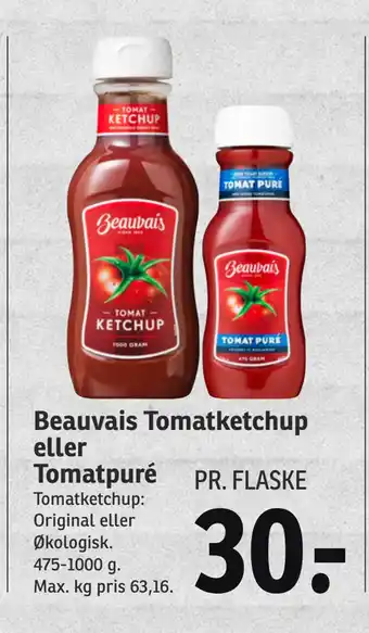 SPAR Beauvais Tomatketchup eller Tomatpuré tilbud