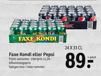 SPAR Faxe Kondi eller Pepsi tilbud