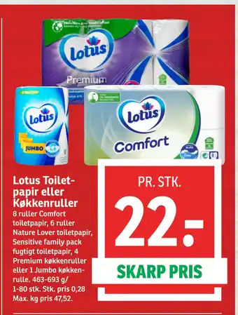 SPAR Lotus Toiletpapir eller Køkkenruller tilbud