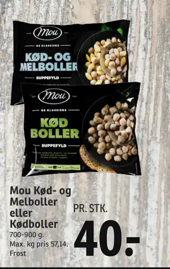 SPAR Mou Kød- og Melboller eller Kødboller tilbud