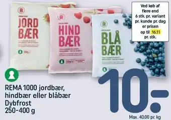 REMA 1000 REMA 1000 jordbær, hindbær eller blåbær tilbud