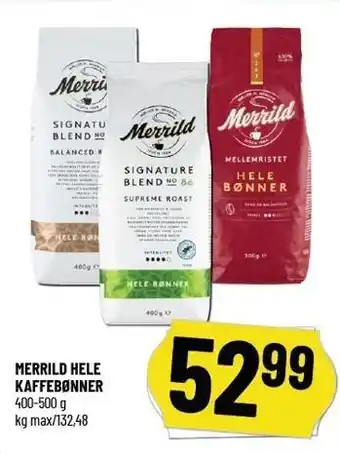 Løvbjerg MERRILD HELE KAFFEBØNNER tilbud