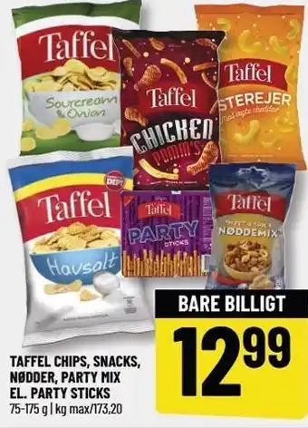 Løvbjerg TAFFEL CHIPS, SNACKS, NØDDER, PARTY MIX EL. PARTY STICKS tilbud