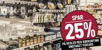 Løvbjerg SPAR 25% PÅ REOLER MED KØKKENTING UNDTAGET FISKARS tilbud