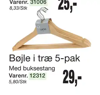 Harald Nyborg Bøjle i træ 5-pak tilbud