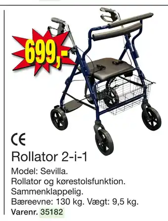 Harald Nyborg Rollator 2-i-1 tilbud