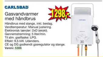 Harald Nyborg Gasvandvarmer med håndbrus tilbud