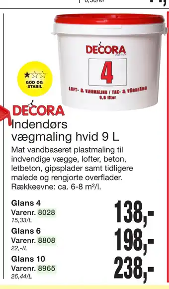 Harald Nyborg Indendørs vægmaling hvid 9 L tilbud