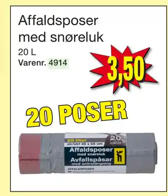 Harald Nyborg Affaldsposer med snøreluk tilbud