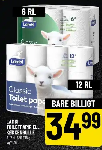 Løvbjerg LAMBI TOILETPAPIR EL. KØKKENRULLE tilbud