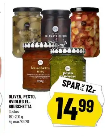 Løvbjerg OLIVEN, PESTO, HVIDLØG EL. BRUSCHETTA tilbud